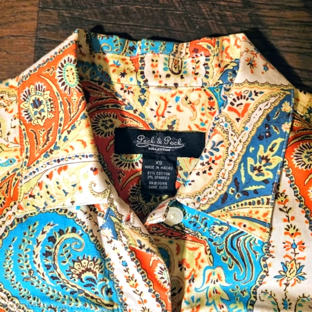Peck & Peck Colorful Jean Jacket with Paisley Print - Picture 3 of 6